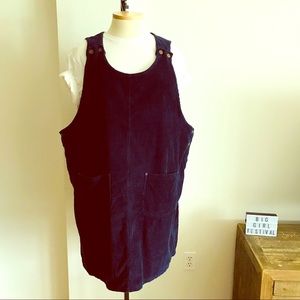 🍒VINTAGE🍒 Corduroy Blue Overalls Dress sz 3X